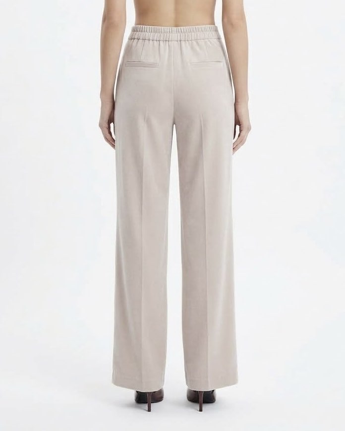 Pantalone Sartoriale Wide Leg H2O Italia Beige con Pinces Frontali