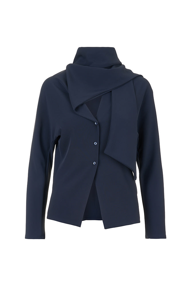 Camicia con foulard integrato