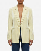 Blazer in tessuto lucido con doppio revers