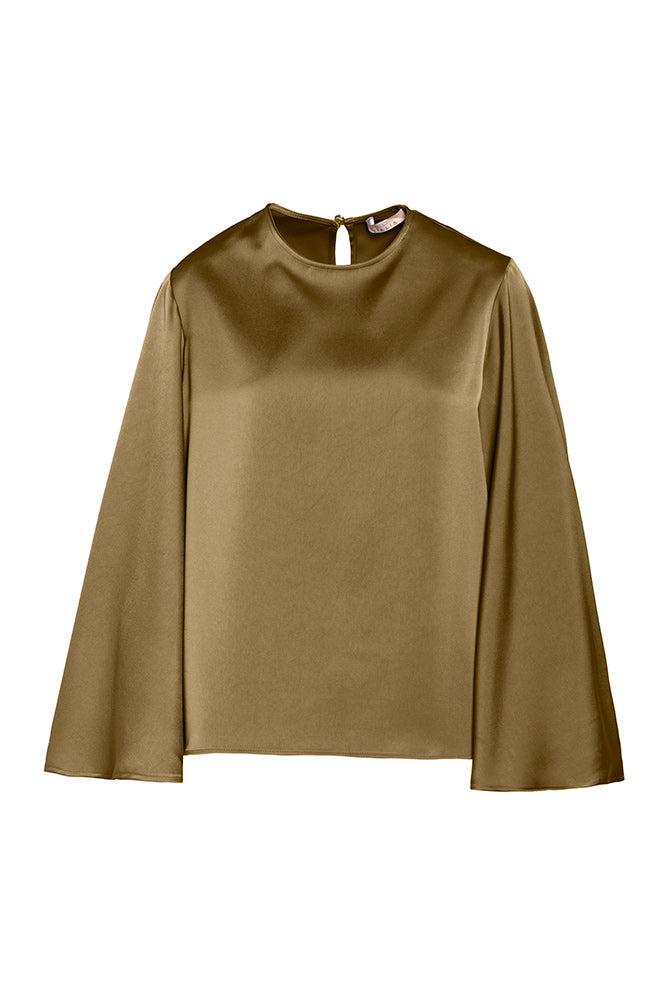 Blusa in raso con maniche ampie