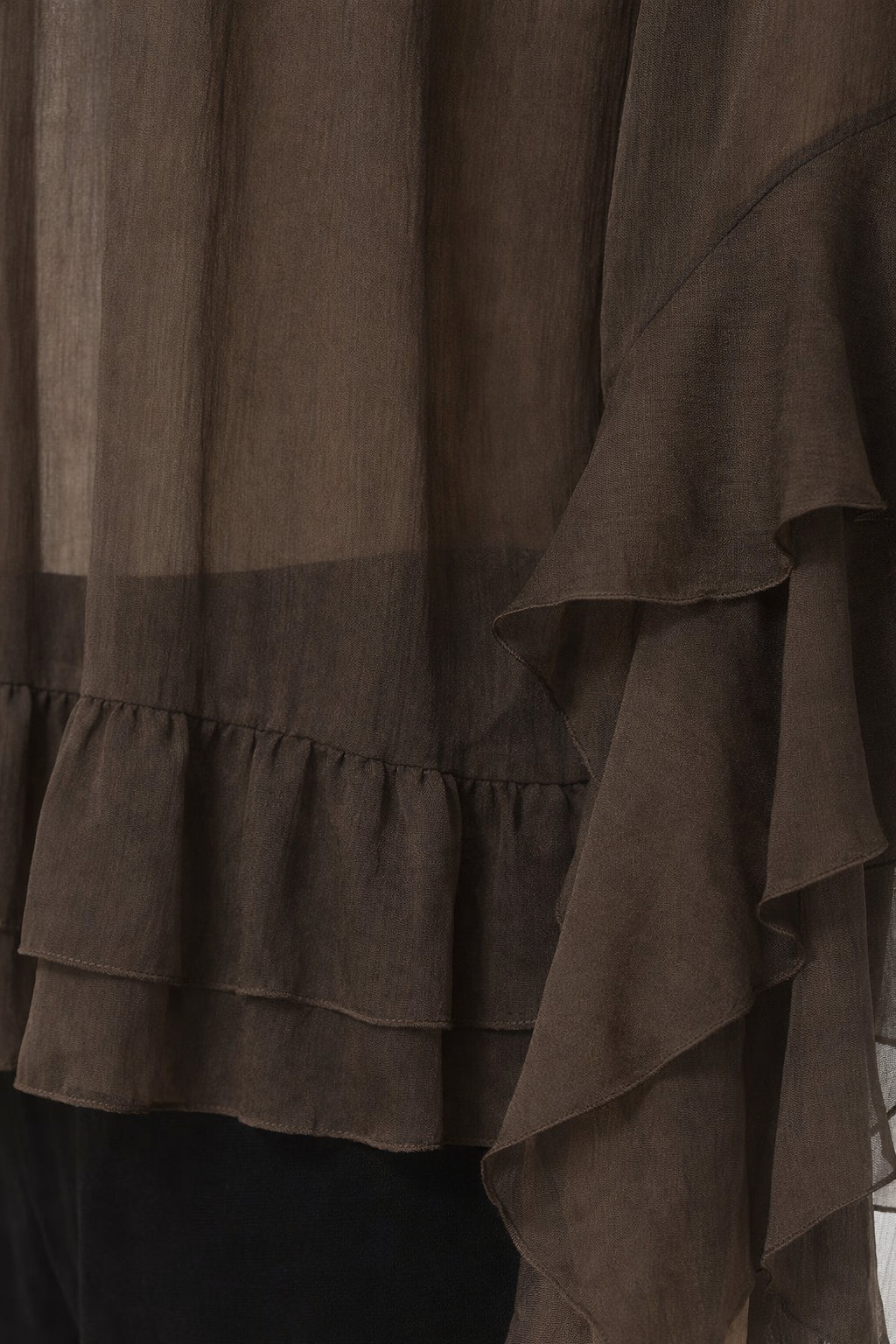 Blusa con balze in chiffon