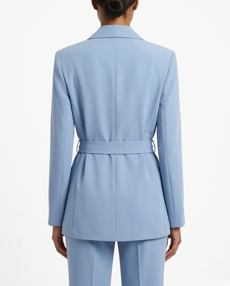 Blazer monopetto con cintura in vita