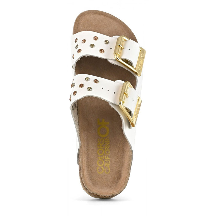Sandali doppia fascia con borchie