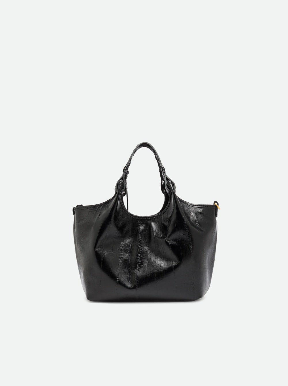 Borsa a Mano Dua Gianni Chiarini in Pelle Anguilla Nera Media