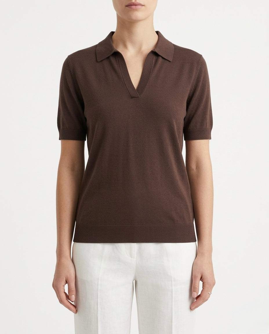 Polo in maglia cotone e seta