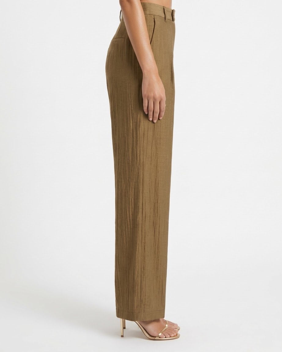 Pantalone sartoriale a gamba ampia H2O Italia Bronzo