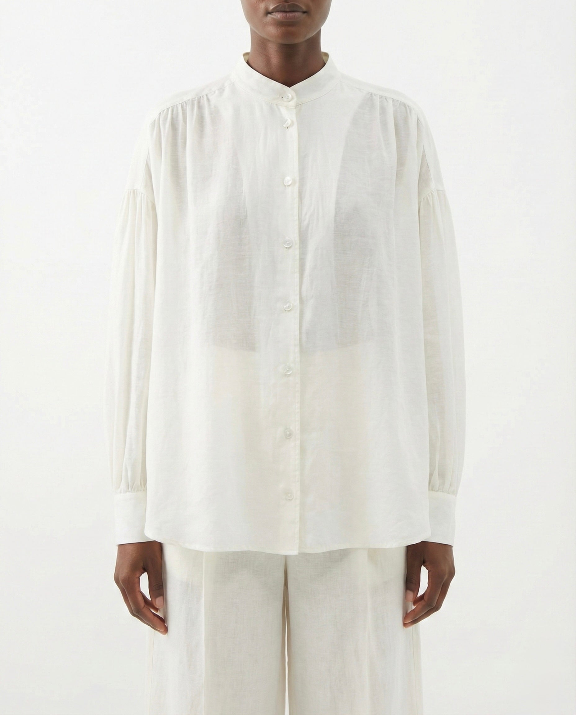 Camicia Bianca con Coulisse e Nappe