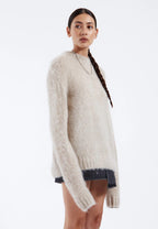 Maglione beige in mohair