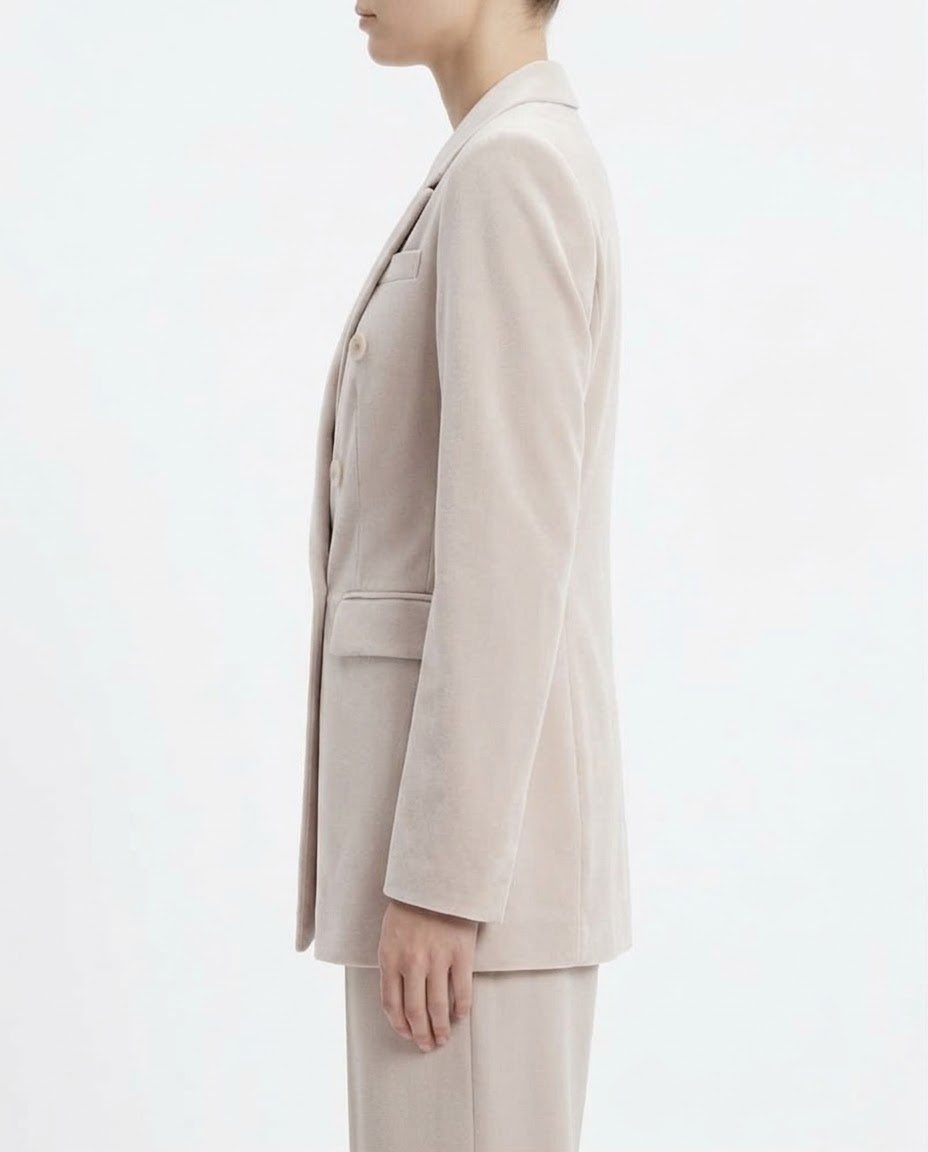 Giacca Blazer Doppiopetto H2O Italia Beige con Revers Ampi