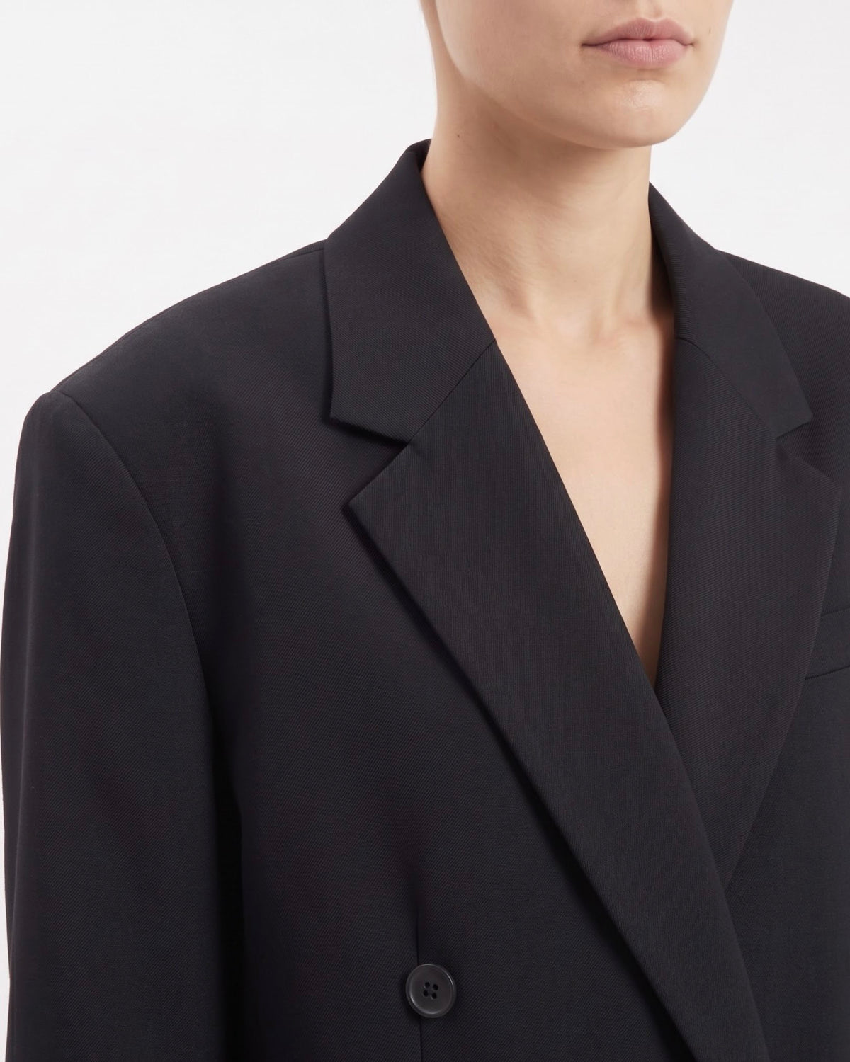 Giacca Blazer Selected Femme Nera Doppiopetto in Misto Lana RWS