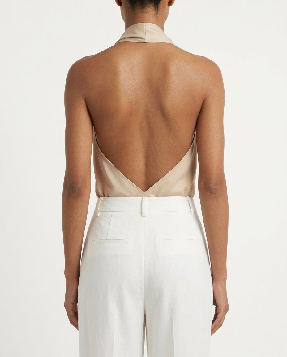 Top halter in viscosa