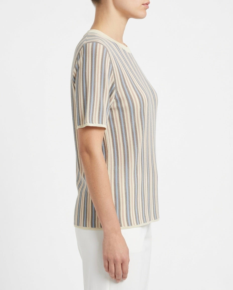 Maglia a costine multicolor