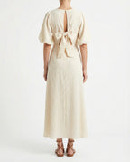 Abito lungo in cotone effetto stropicciato