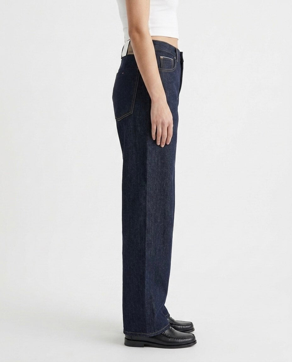 Selected Femme Jeans wide leg in cotone Denim scuro
