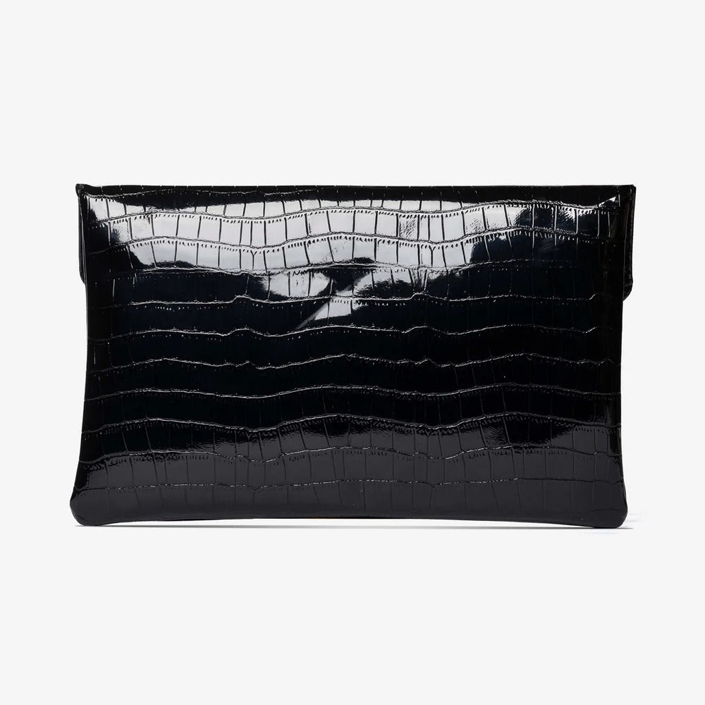 Clutch nera effetto cocco