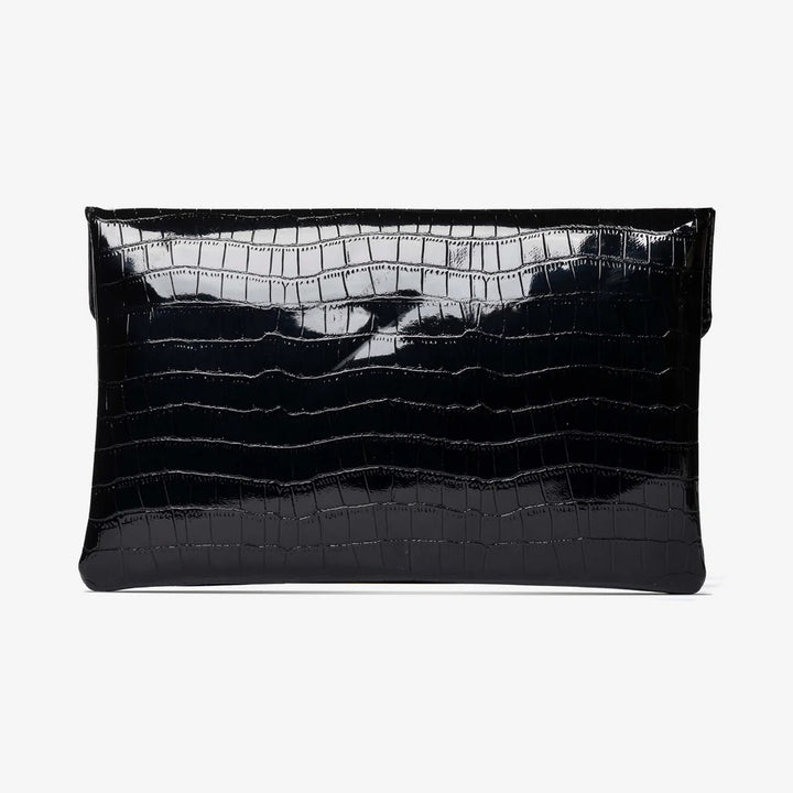 Clutch nera effetto cocco