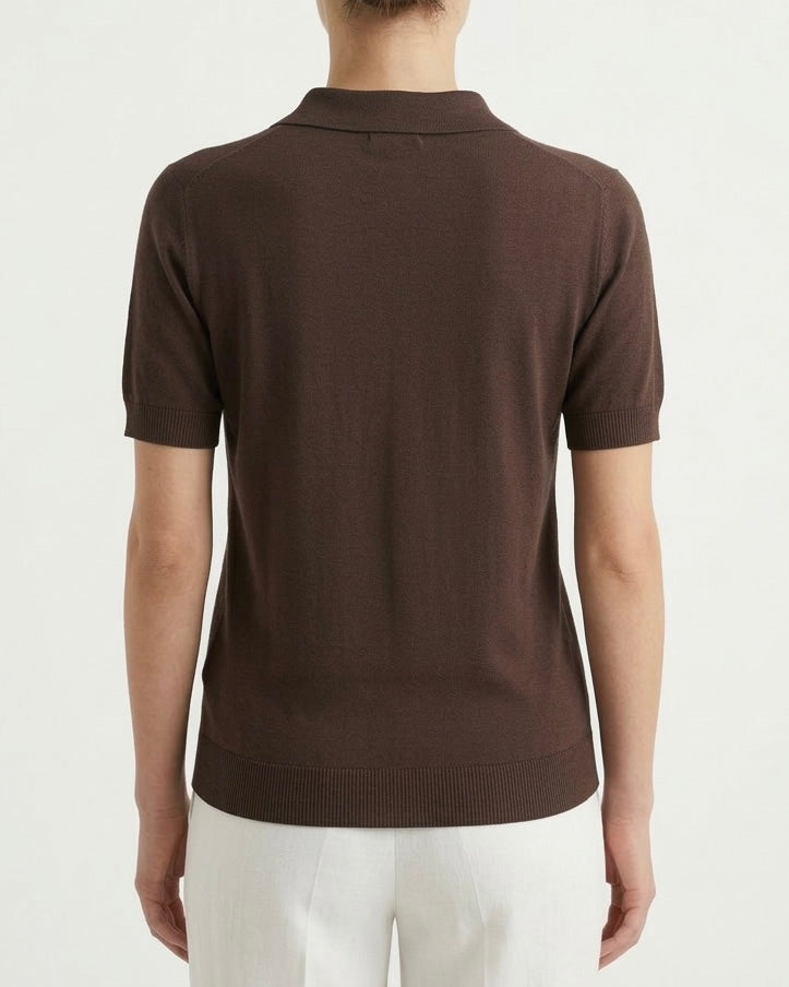 Polo in maglia cotone e seta