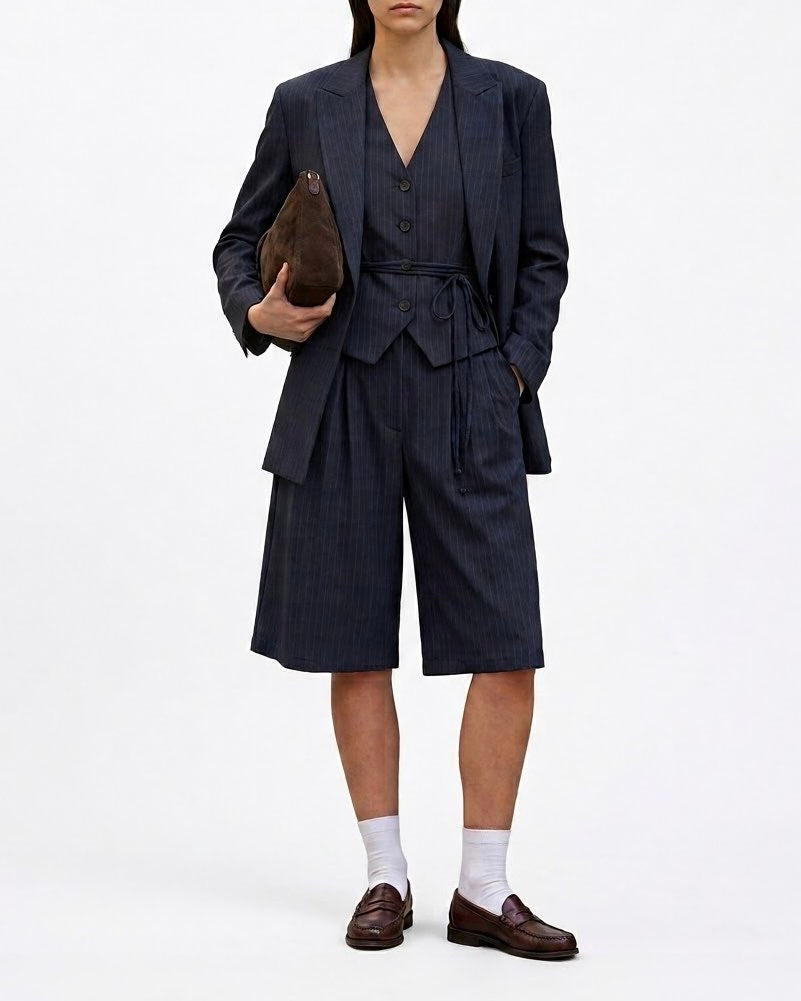 Giacca blazer gessata H2O Italia Blu