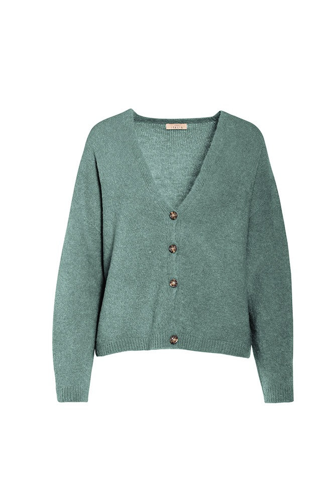 Cardigan in baby alpaca con bottoni
