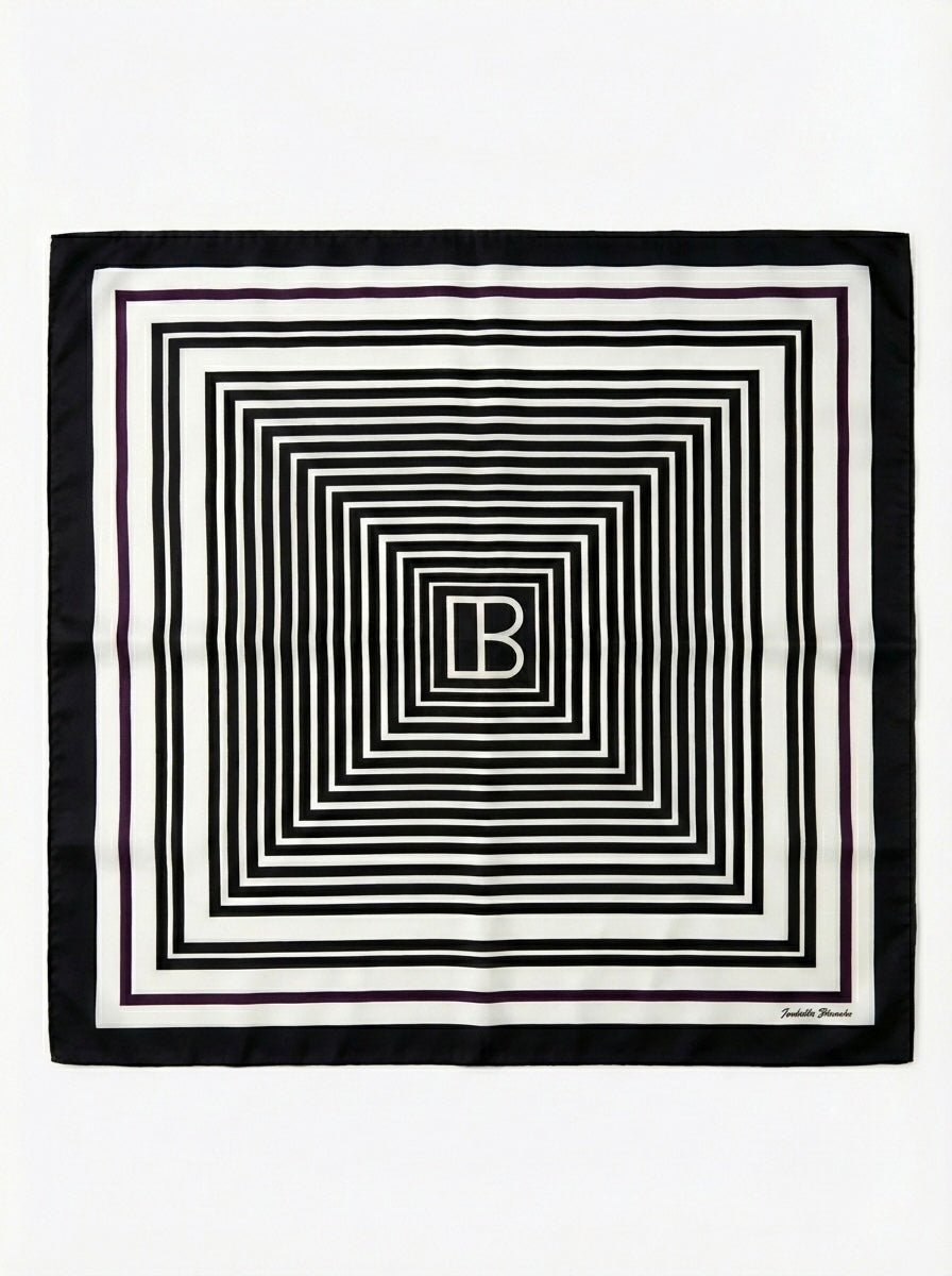 Foulard quadrato fantasia geometrica