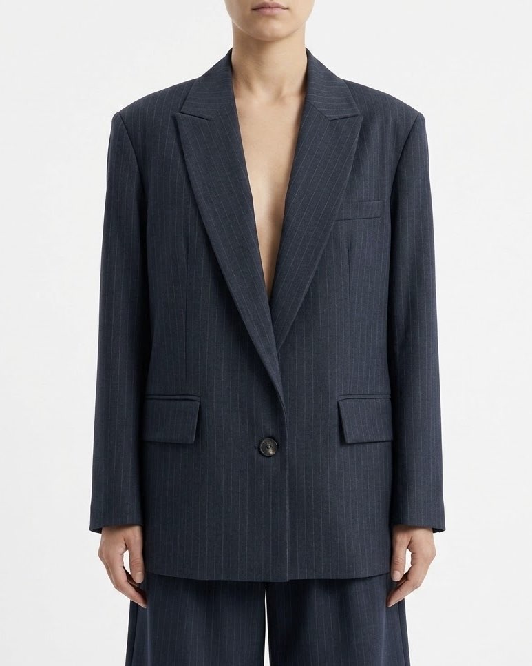 Giacca blazer gessata H2O Italia Blu
