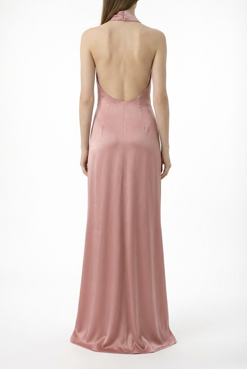 Abito lungo con drappeggio