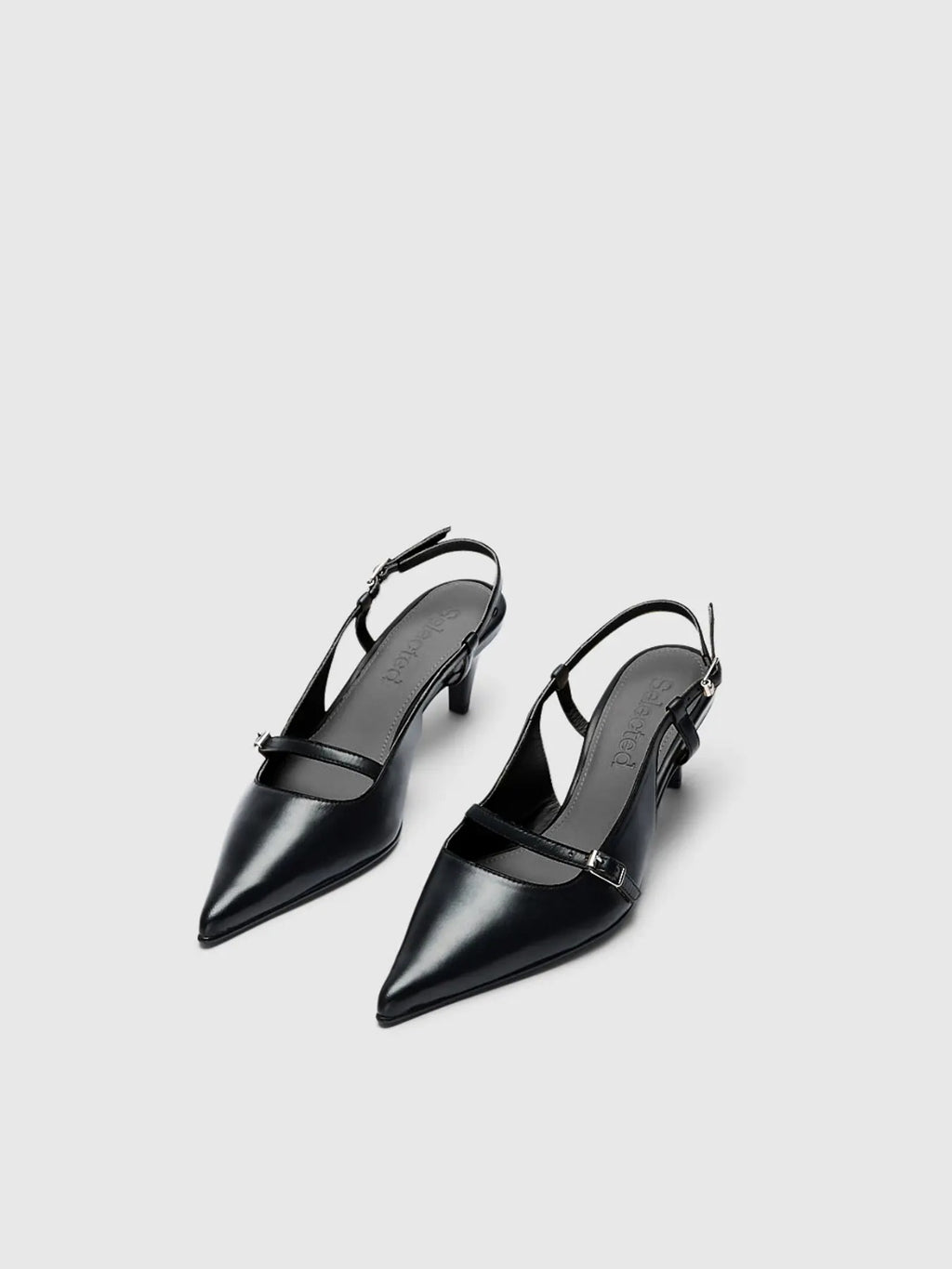 Décolleté slingback in pelle