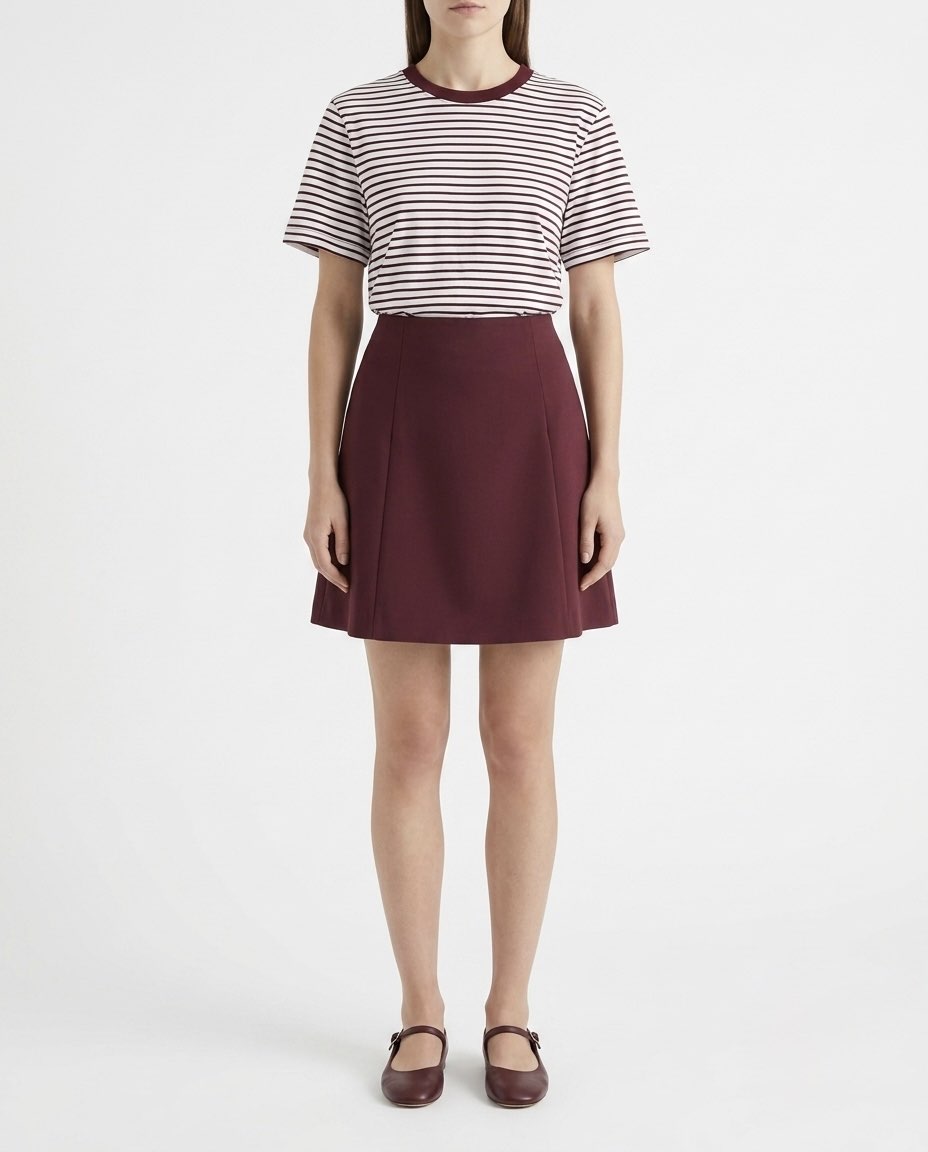 Selected Femme Gonna corta a trapezio Bordeaux
