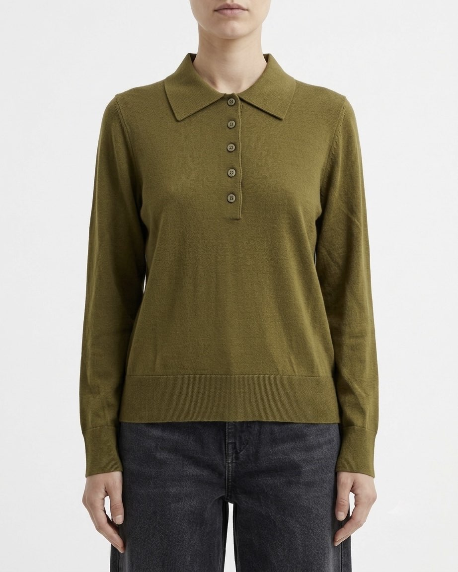 Selected Femme Maglia polo in 100% lana Merino
