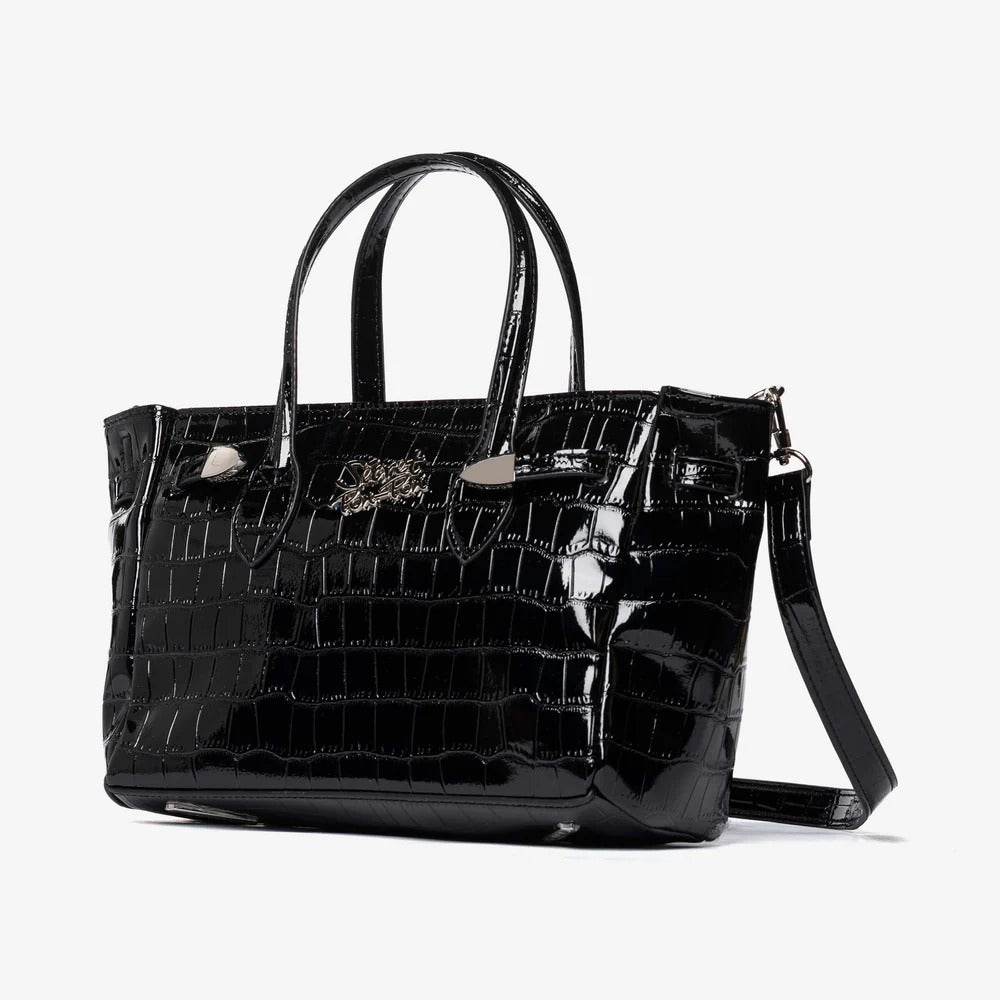 Borsa a Mano Effetto Coccodrillo con Tracolla