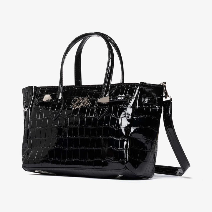 Borsa a Mano Effetto Coccodrillo con Tracolla