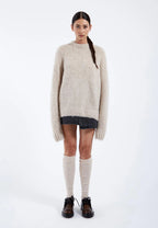 Maglione beige in mohair