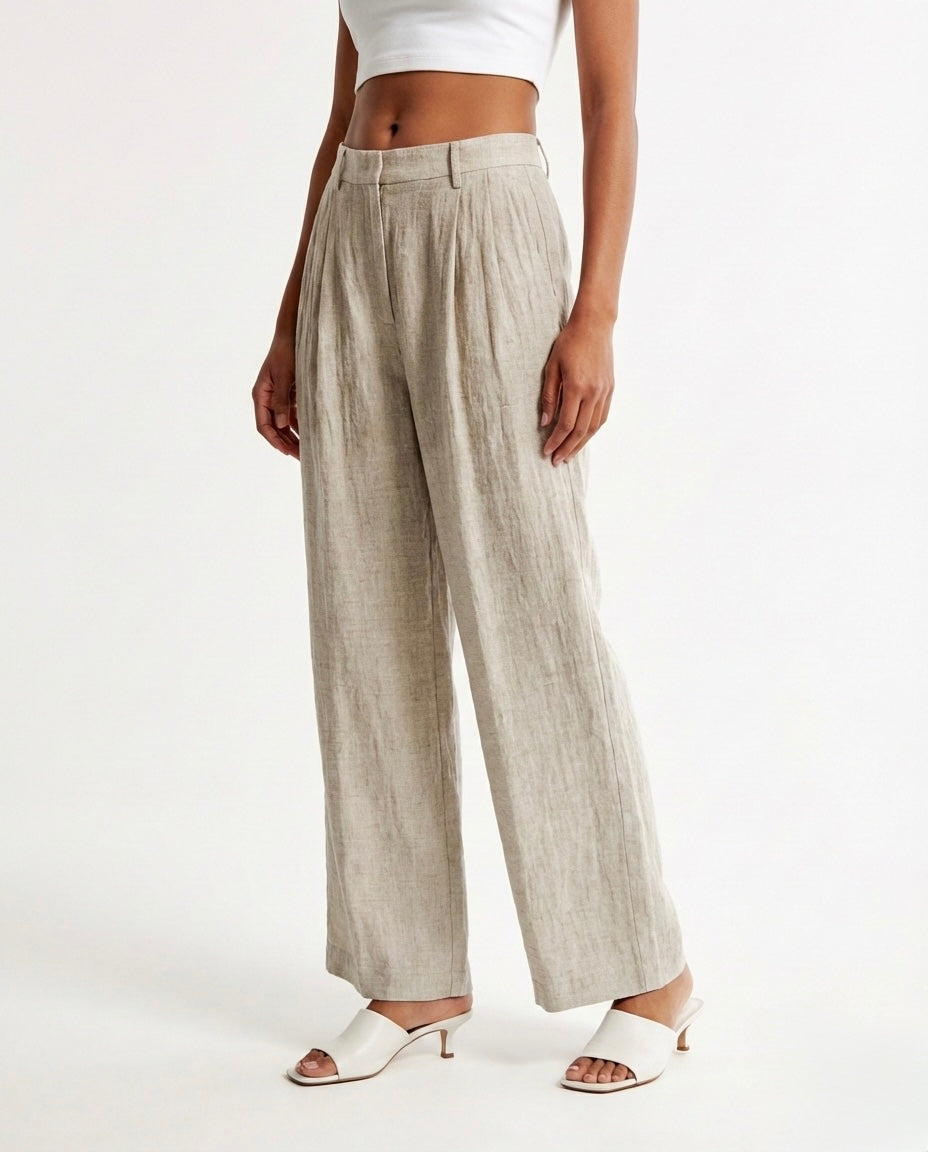 Pantalone palazzo in lino