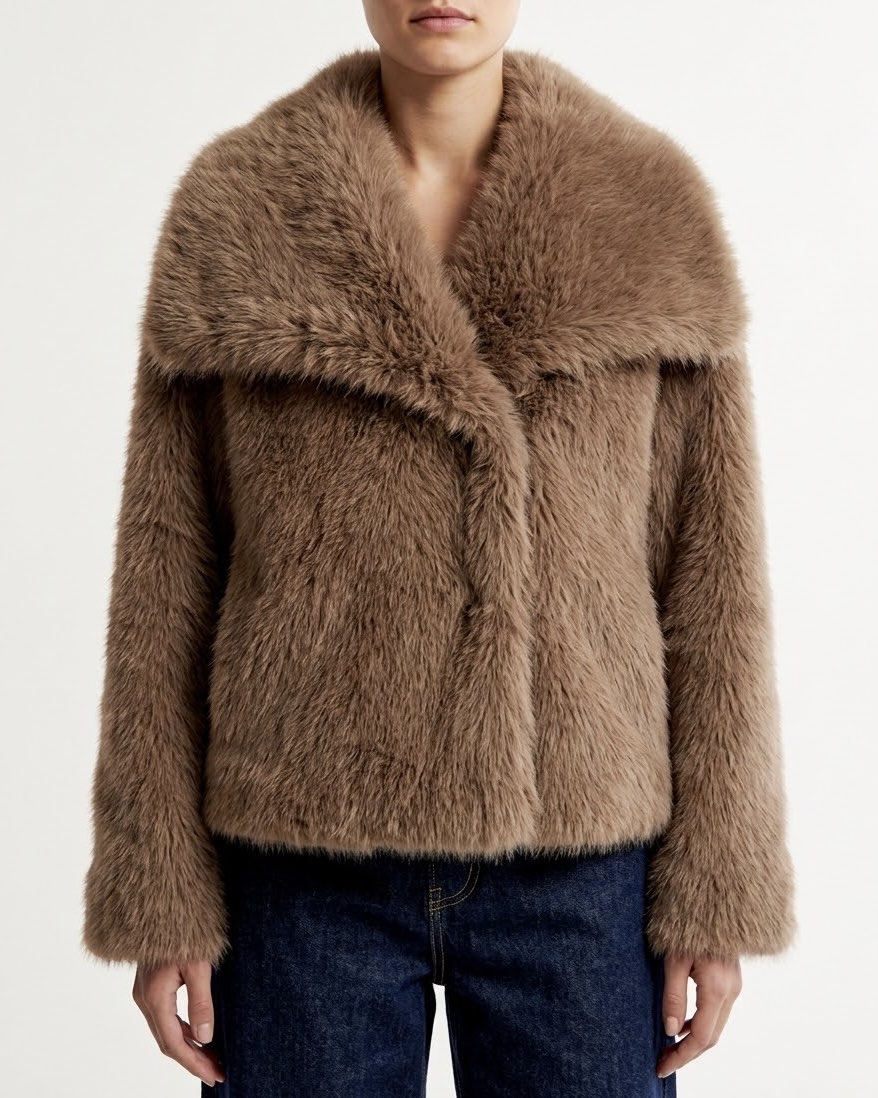 Pelliccia Corta H2O Italia Moro in Eco-Fur senza cappuccio