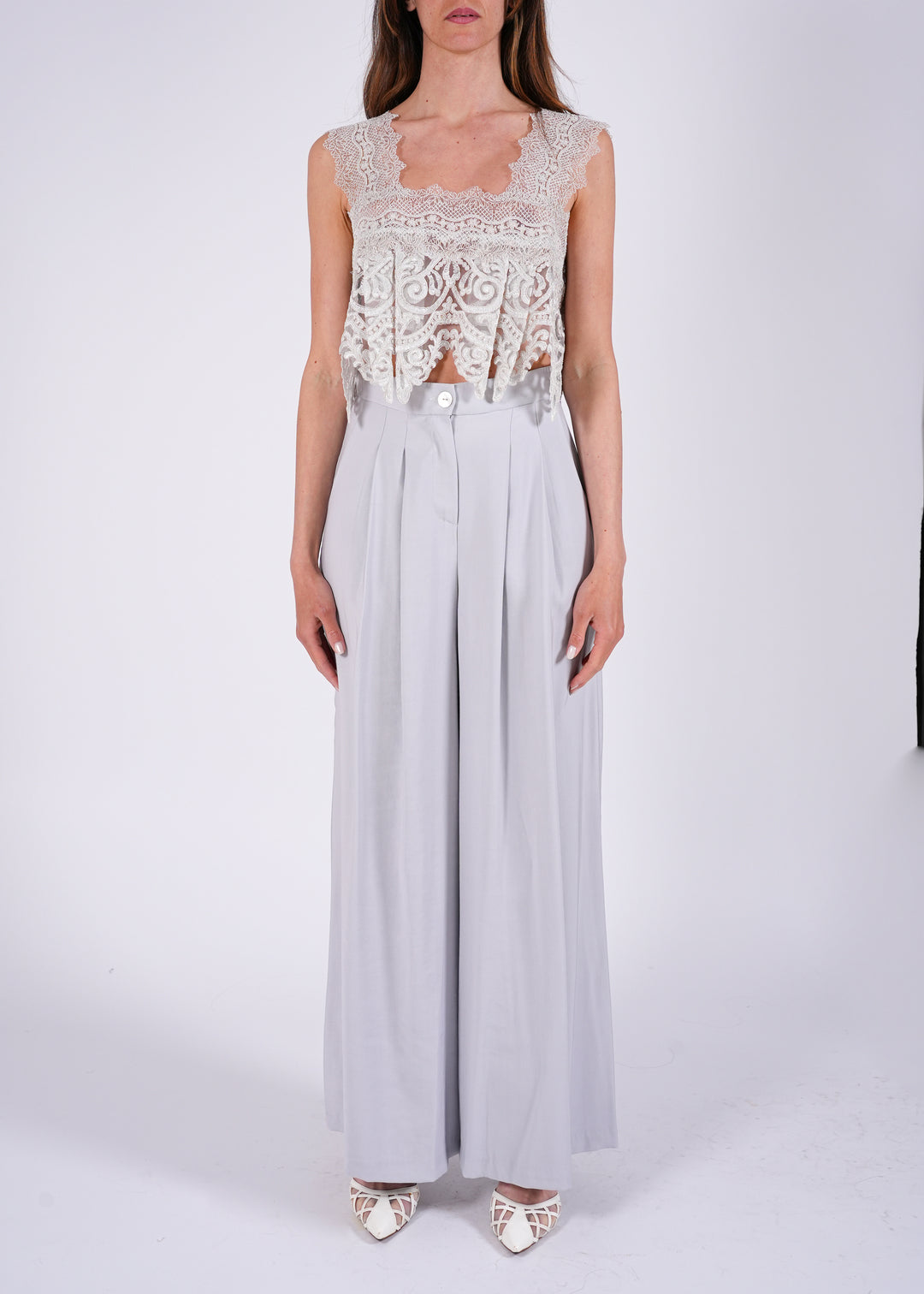Pantalone palazzo a vita alta