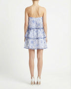 Abito corto a fascia stampa floreale