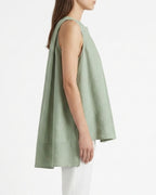 Top in lino con drappeggio