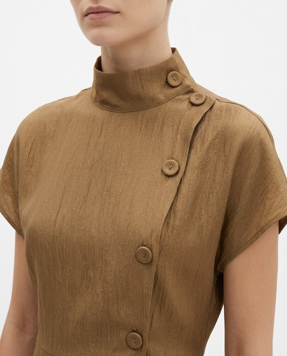 Abito midi effetto portafoglio H2O Italia Bronzo