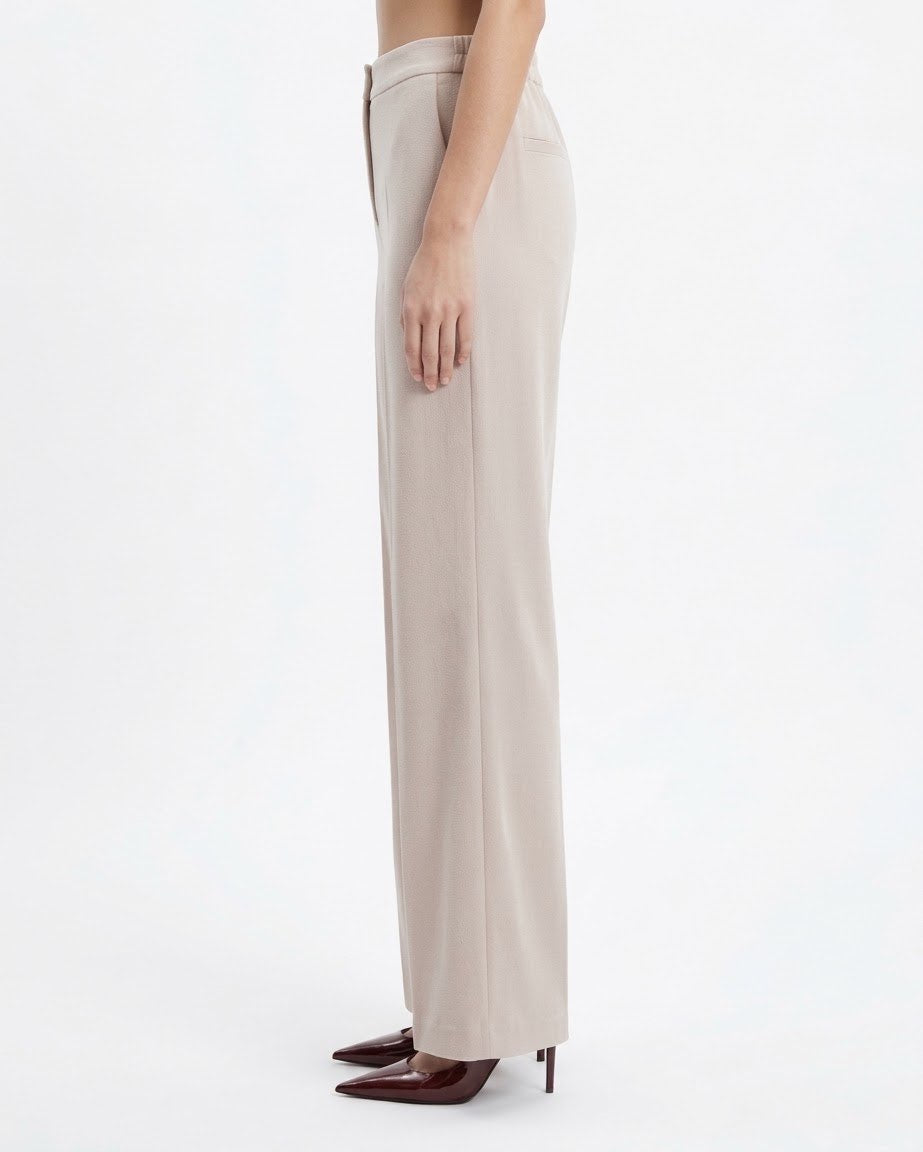Pantalone Sartoriale Wide Leg H2O Italia Beige con Pinces Frontali