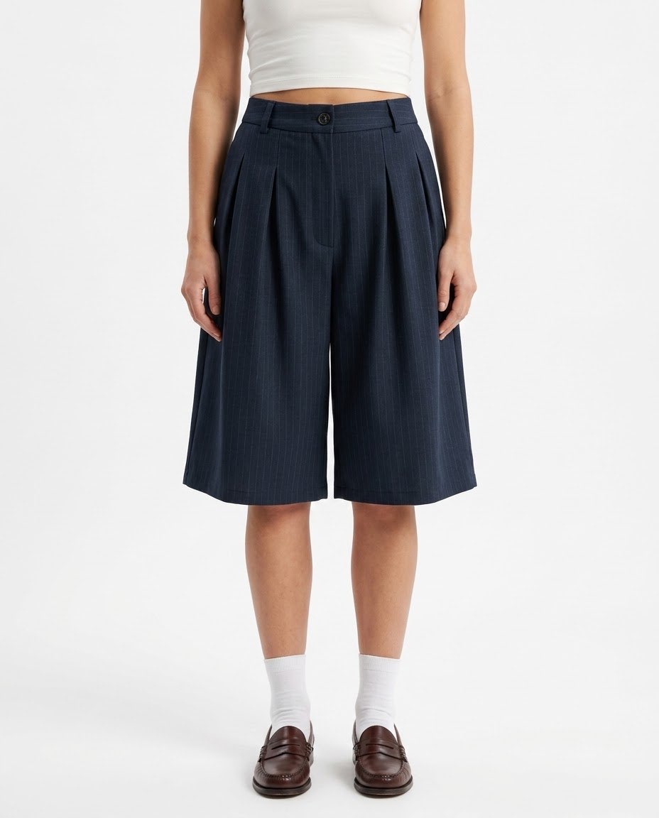 Pantalone bermuda gessato H2O Italia Blu