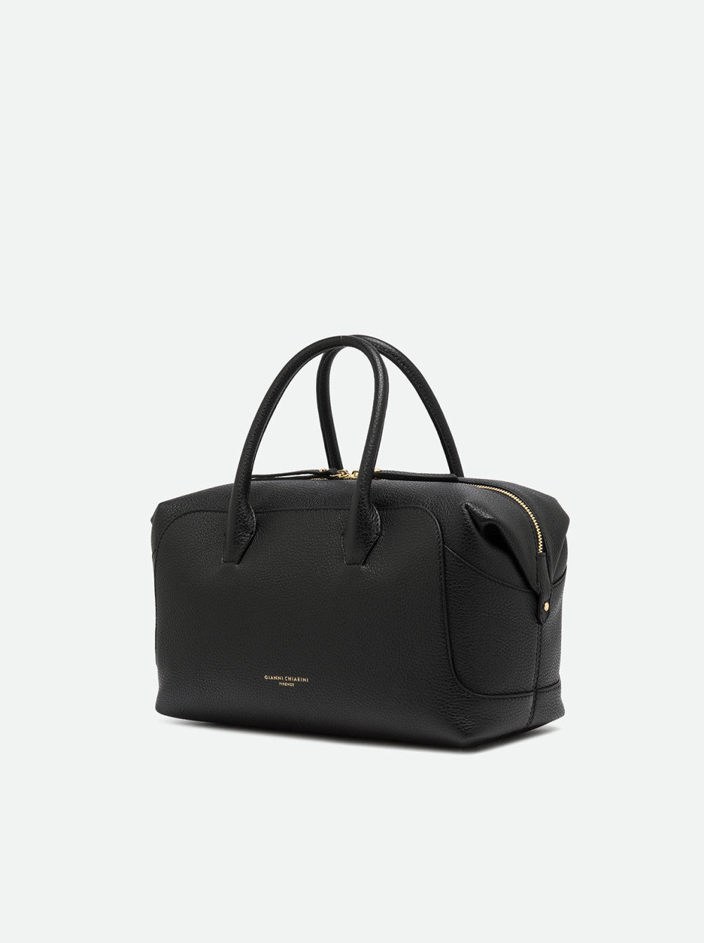 Borsa a Mano Gianni Chiarini Gemma Grande in Pelle Martellata Nera