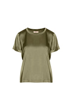 T-shirt satinata a maniche corte