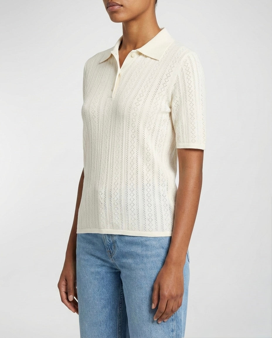 Polo in maglia traforata