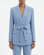 Blazer monopetto con cintura in vita