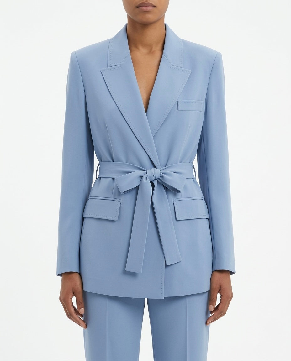 Blazer monopetto con cintura in vita