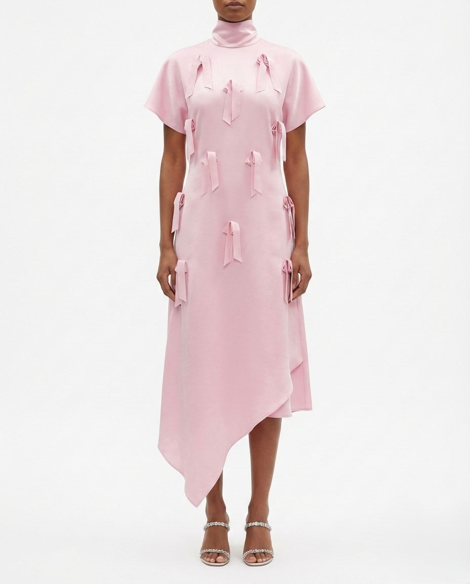 Abito midi con stampa asimmetrico