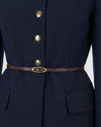 Cappotto con cintura e bottoni oro