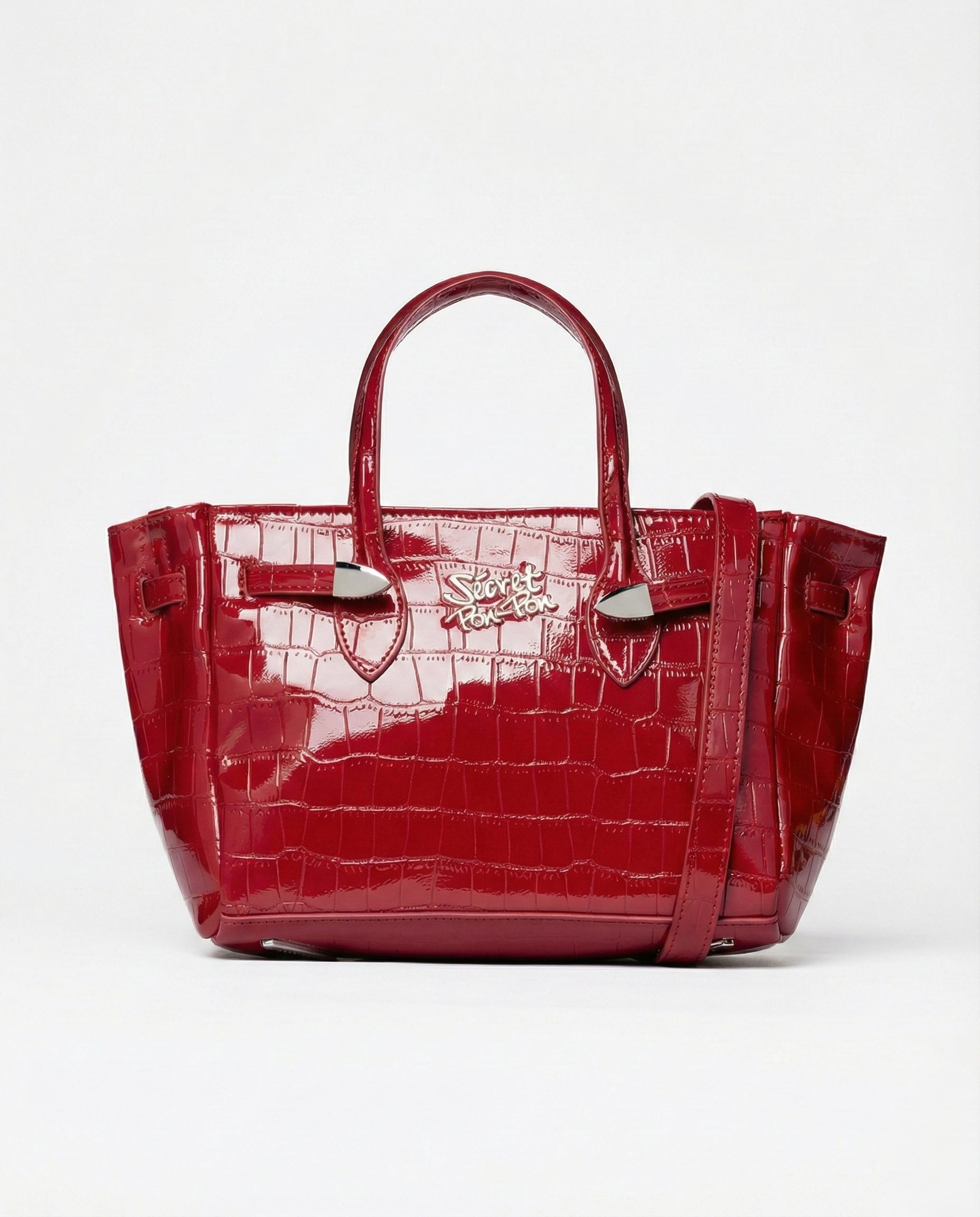 Borsa a Mano Effetto Coccodrillo con Tracolla