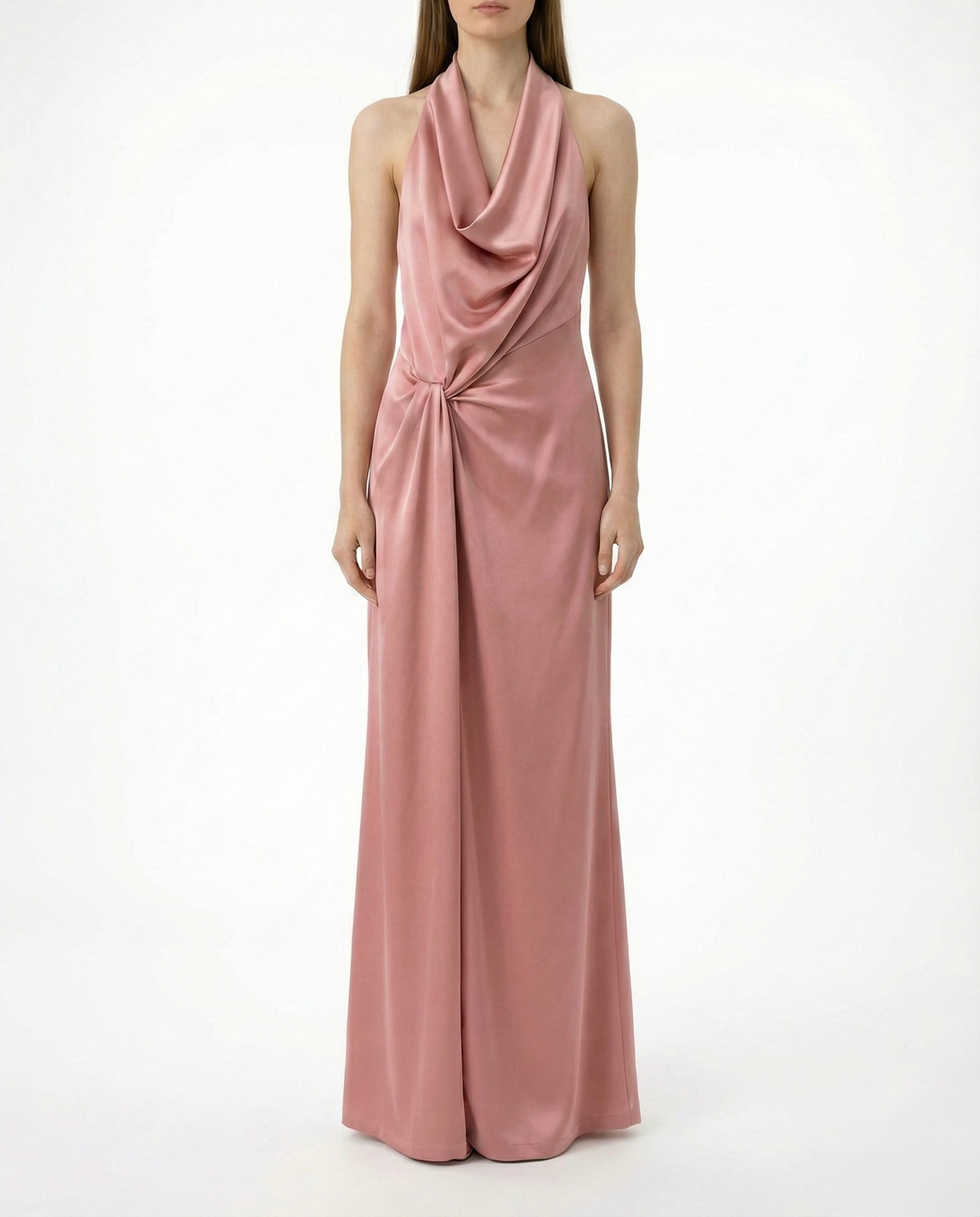 Abito lungo con drappeggio