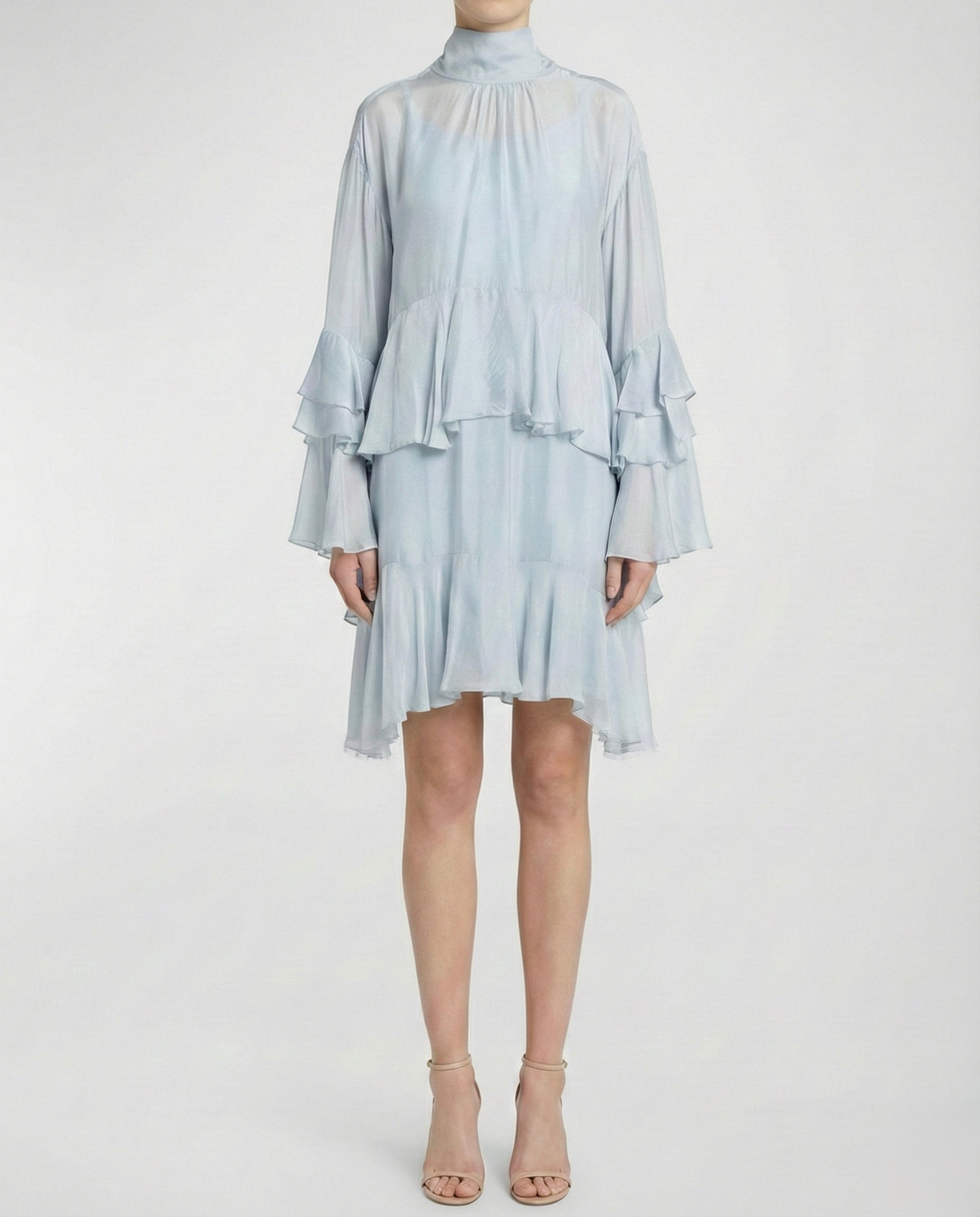 Abito corto con balze